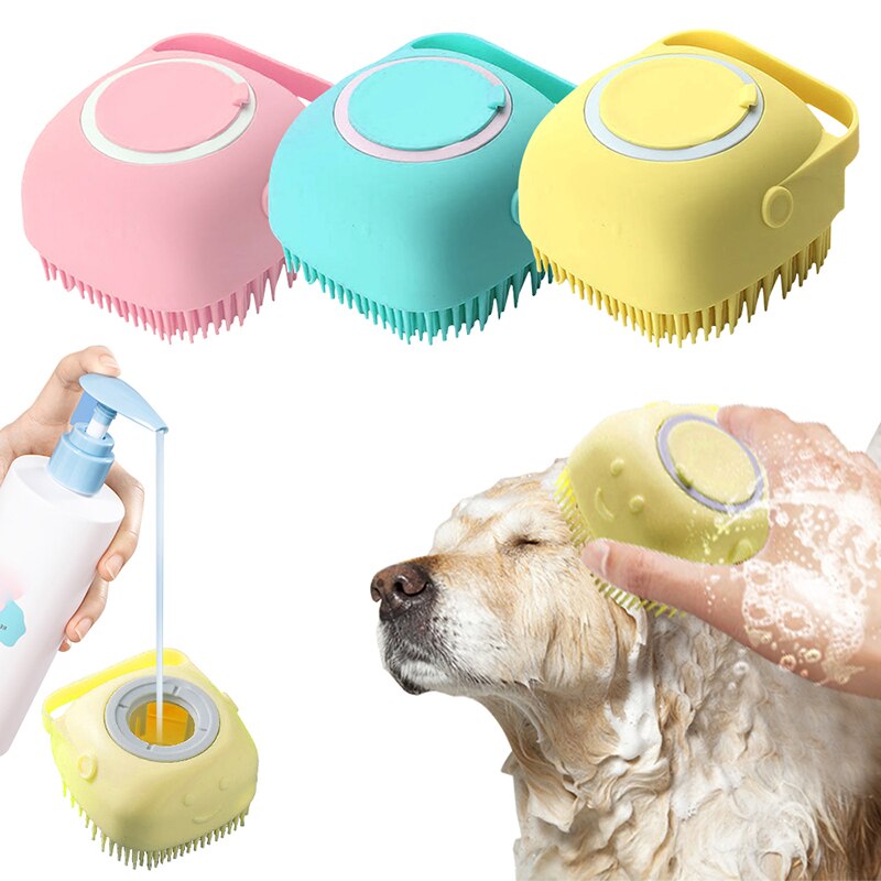 Escova de Banho de Silicone para Pets