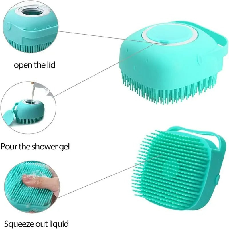 Escova de Banho de Silicone para Pets