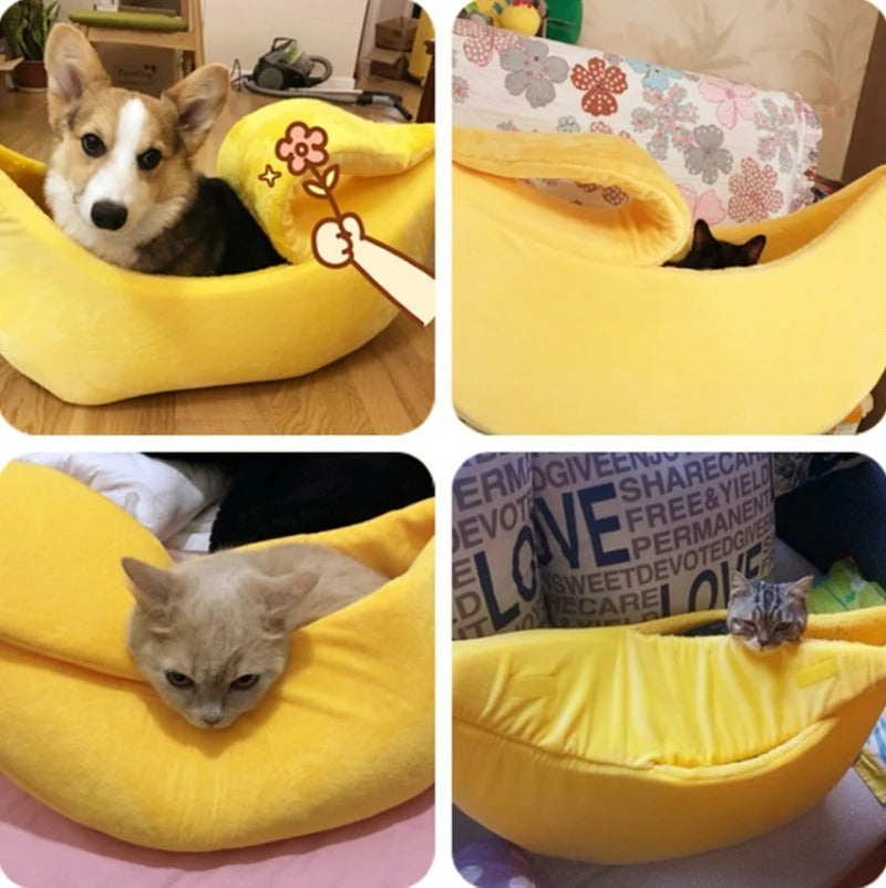 Banana Bed - Cama de Gato e Cachorro Estilo Banana